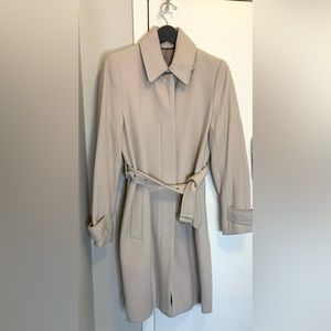 Filippa K Womens wool trench coat in Pumice Belted trench coat belted Wool coat